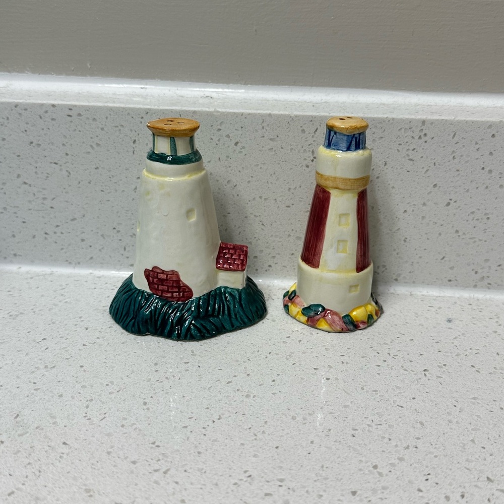 Vintage Lighthouse Salt & Pepper Shakers